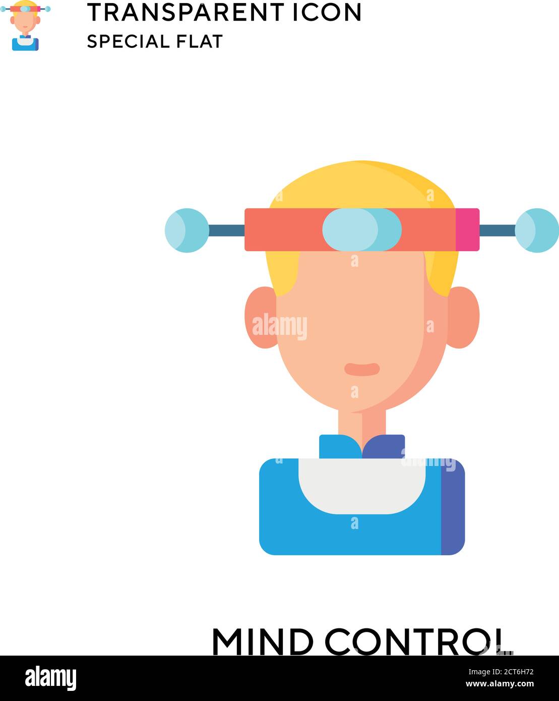 Mind control vector icon. Flat style illustration. EPS 10 vector. Stock Vector