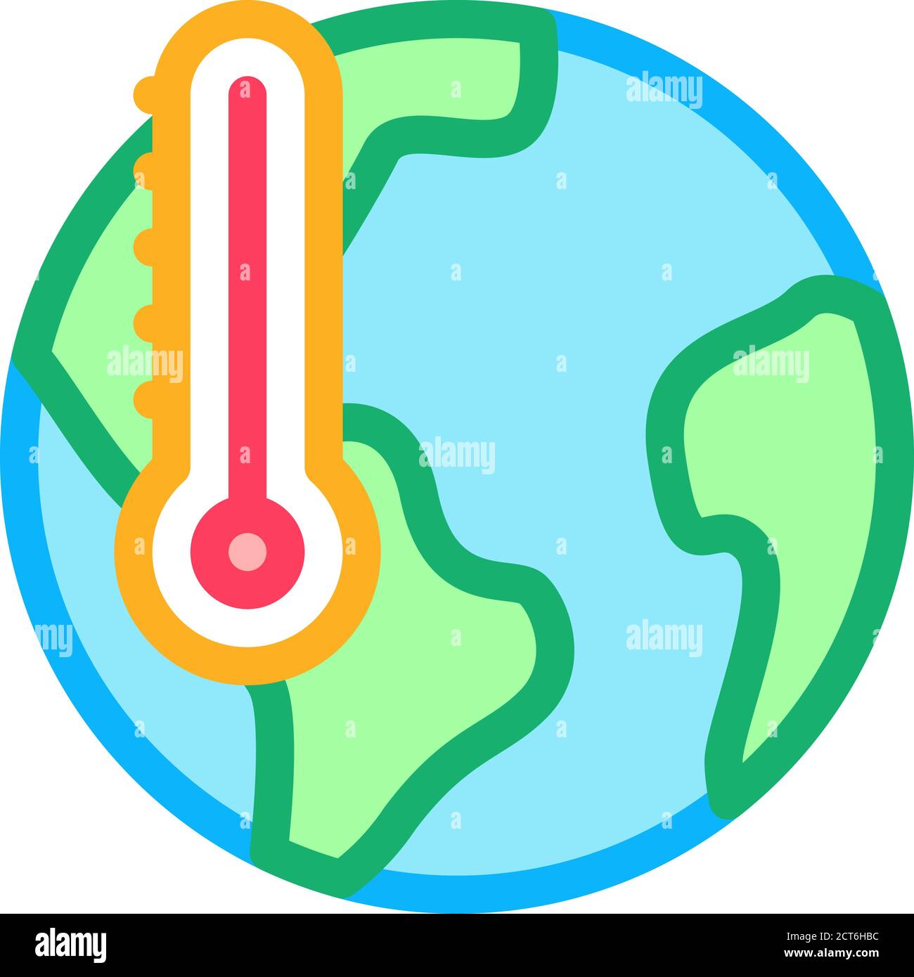 earth temperature icon vector outline symbol illustration Stock Vector ...