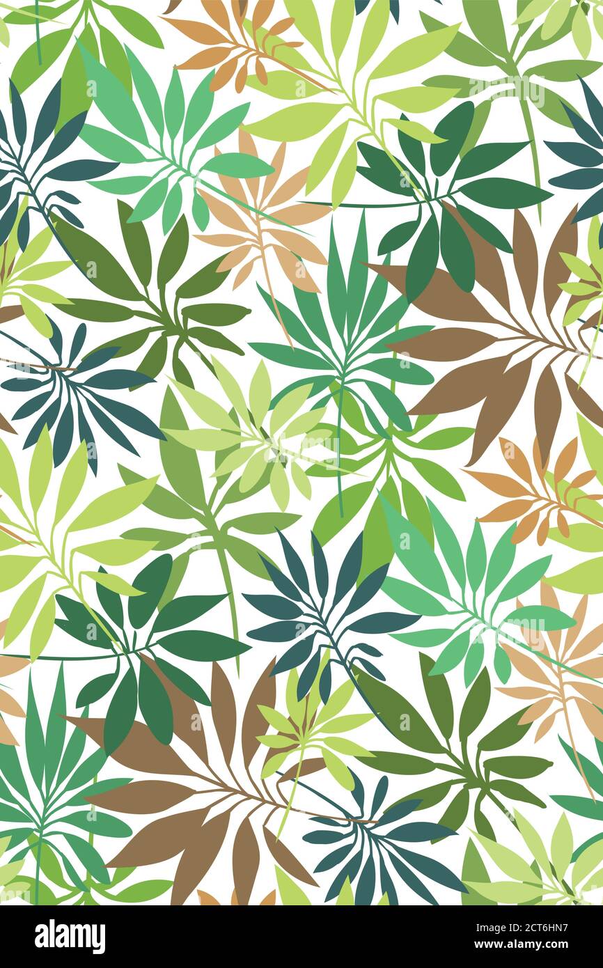 Tropical seamless background pattern. Palm leaves Vector floral design ...