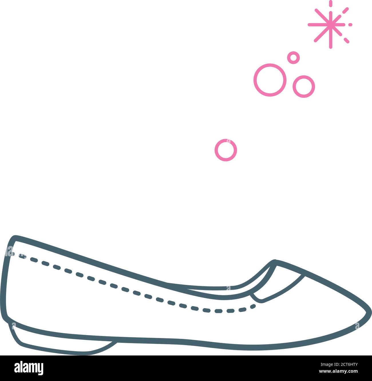 Linear flat icon of a fashion shoe drawn with simple thin lines Stock ...
