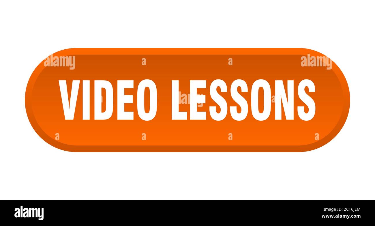 video lessons button. rounded sign isolated on white background Stock Vector