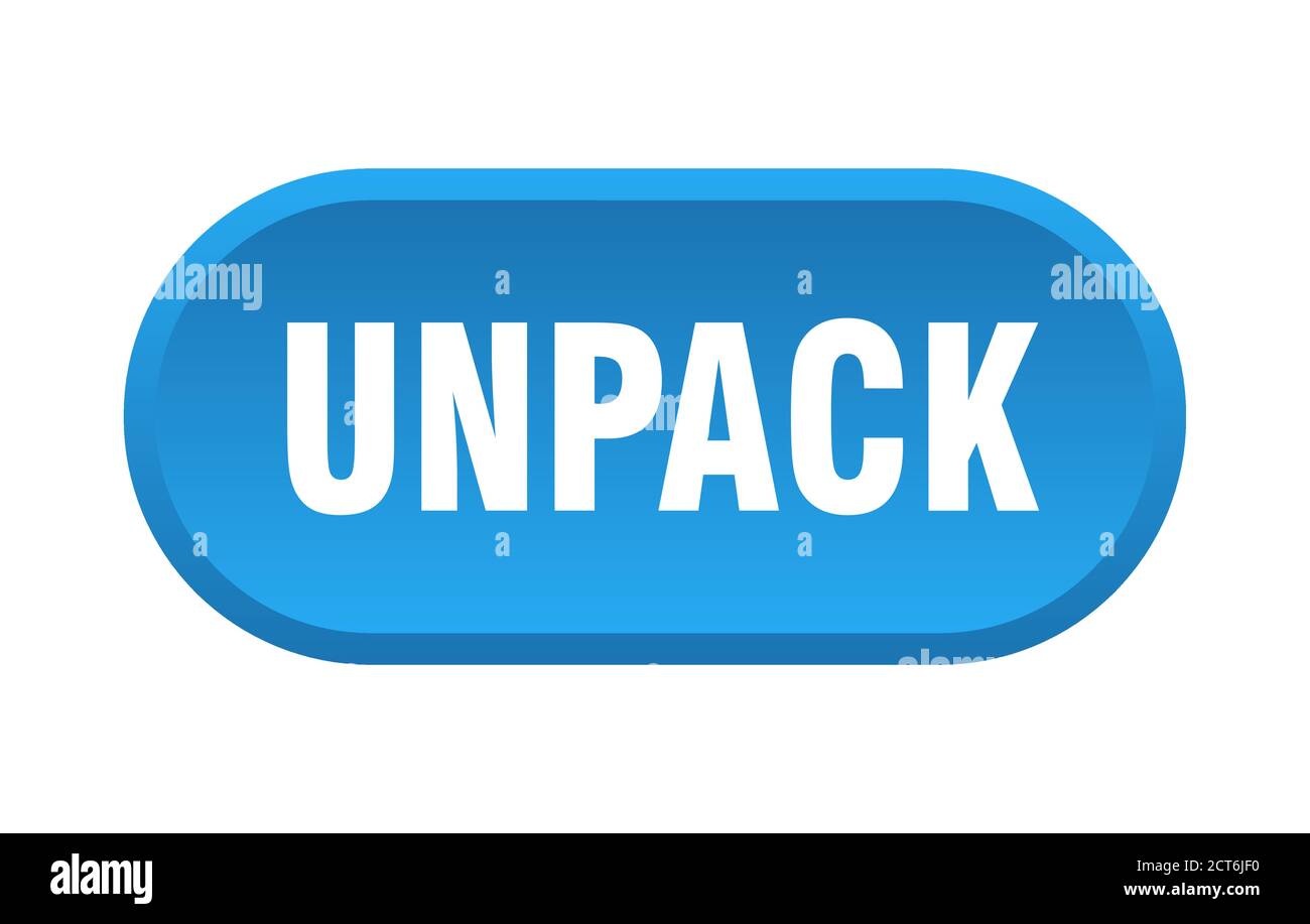 unpack button. rounded sign isolated on white background Stock Vector ...