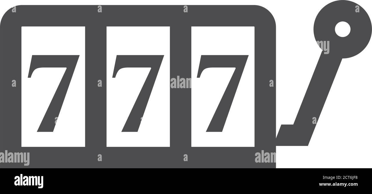 Jackpot icon in thick outline style. Black and white monochrome vector ...