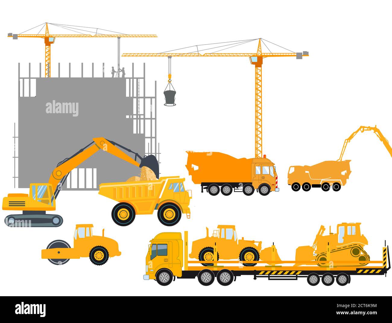 Building construction, concrete construction industry Stock Vector