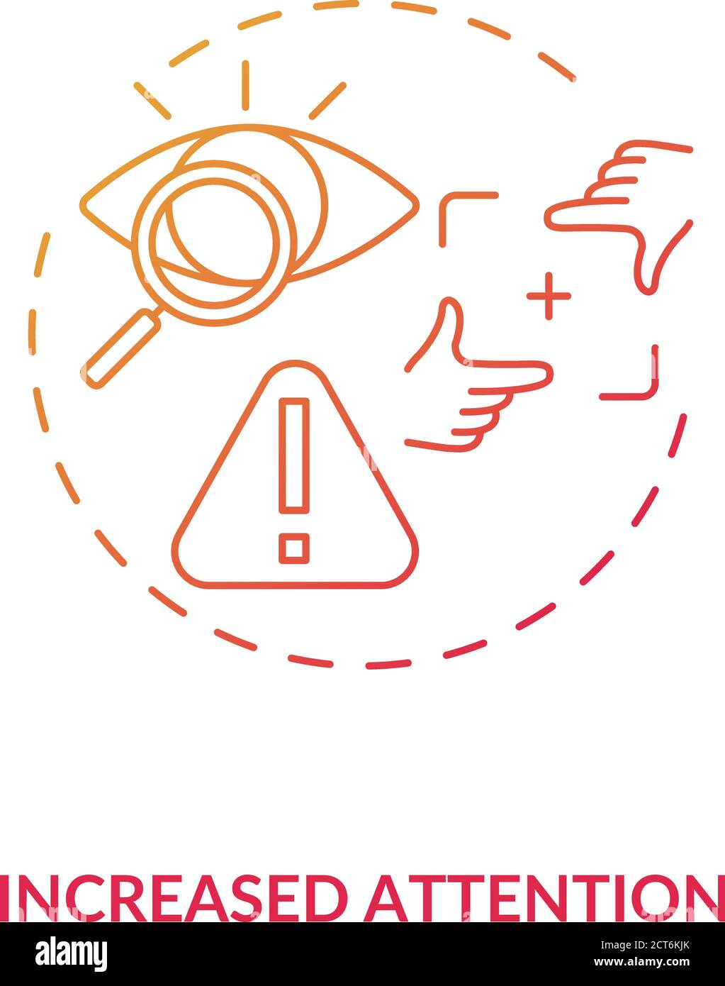 Increased attention concept icon Stock Vector