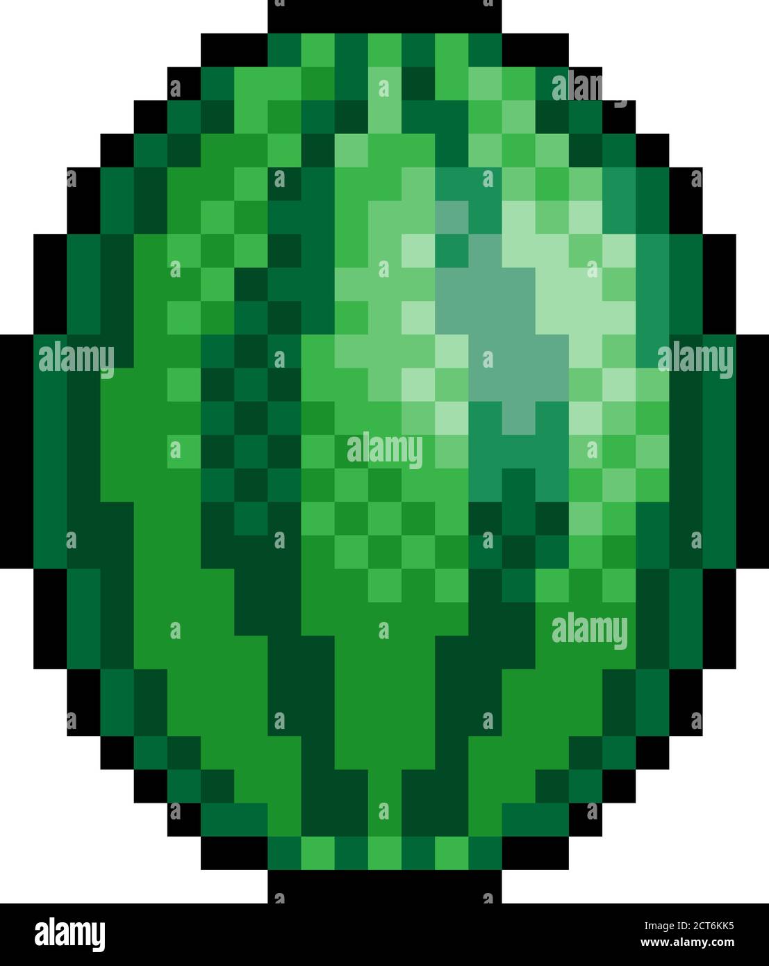 Watermelon Fruit Eight Bit Pixel Art Game Icon Stock Vector Image Art Alamy