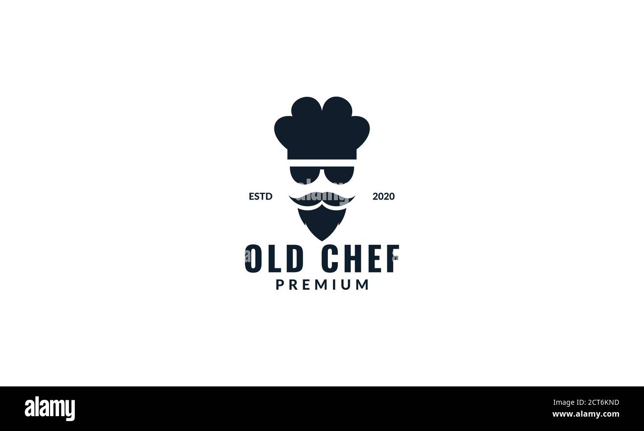 cool chef  with sunglasses modern logo design Stock Vector