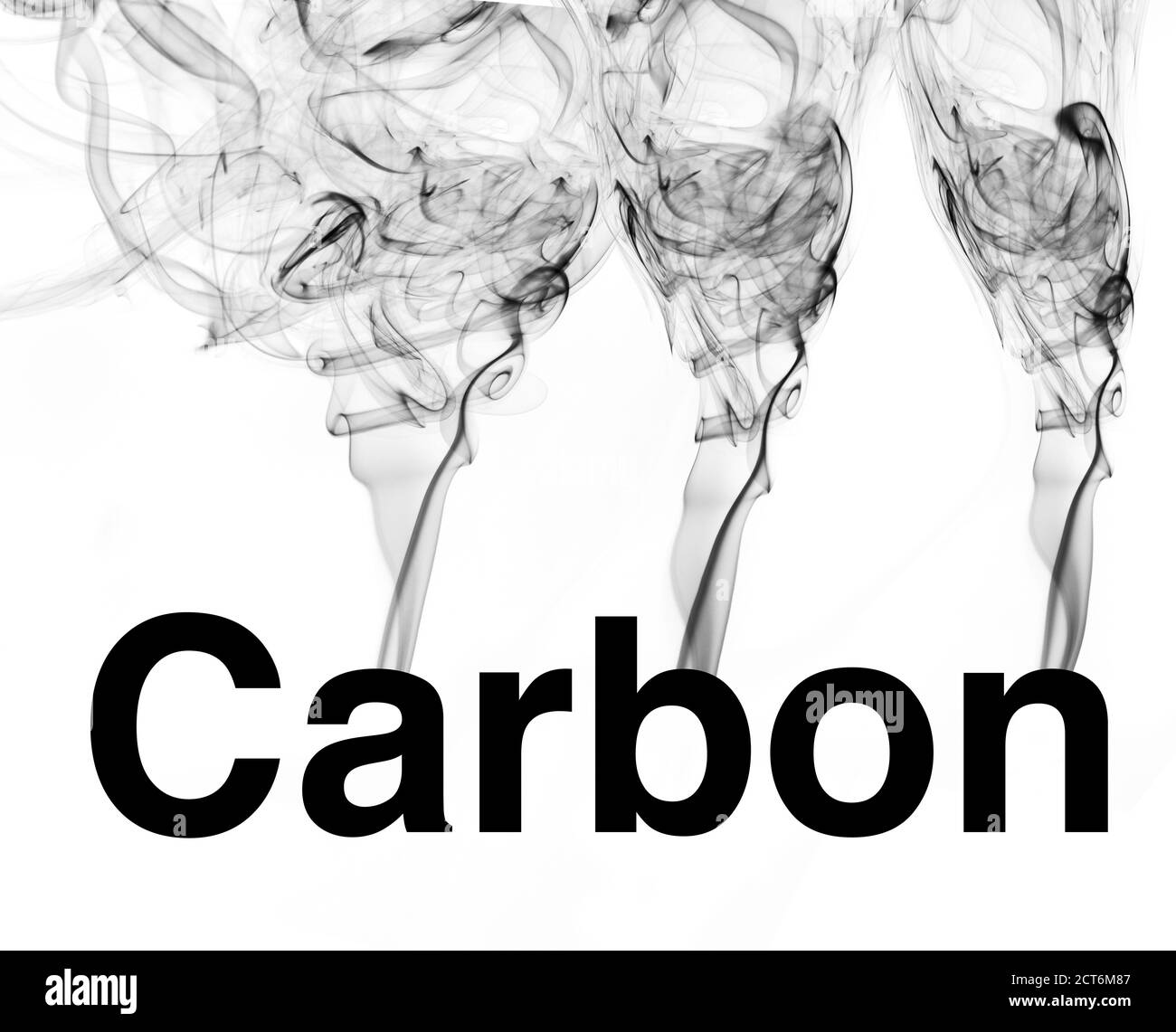 Smoke emerging from carbon. Stock Photo