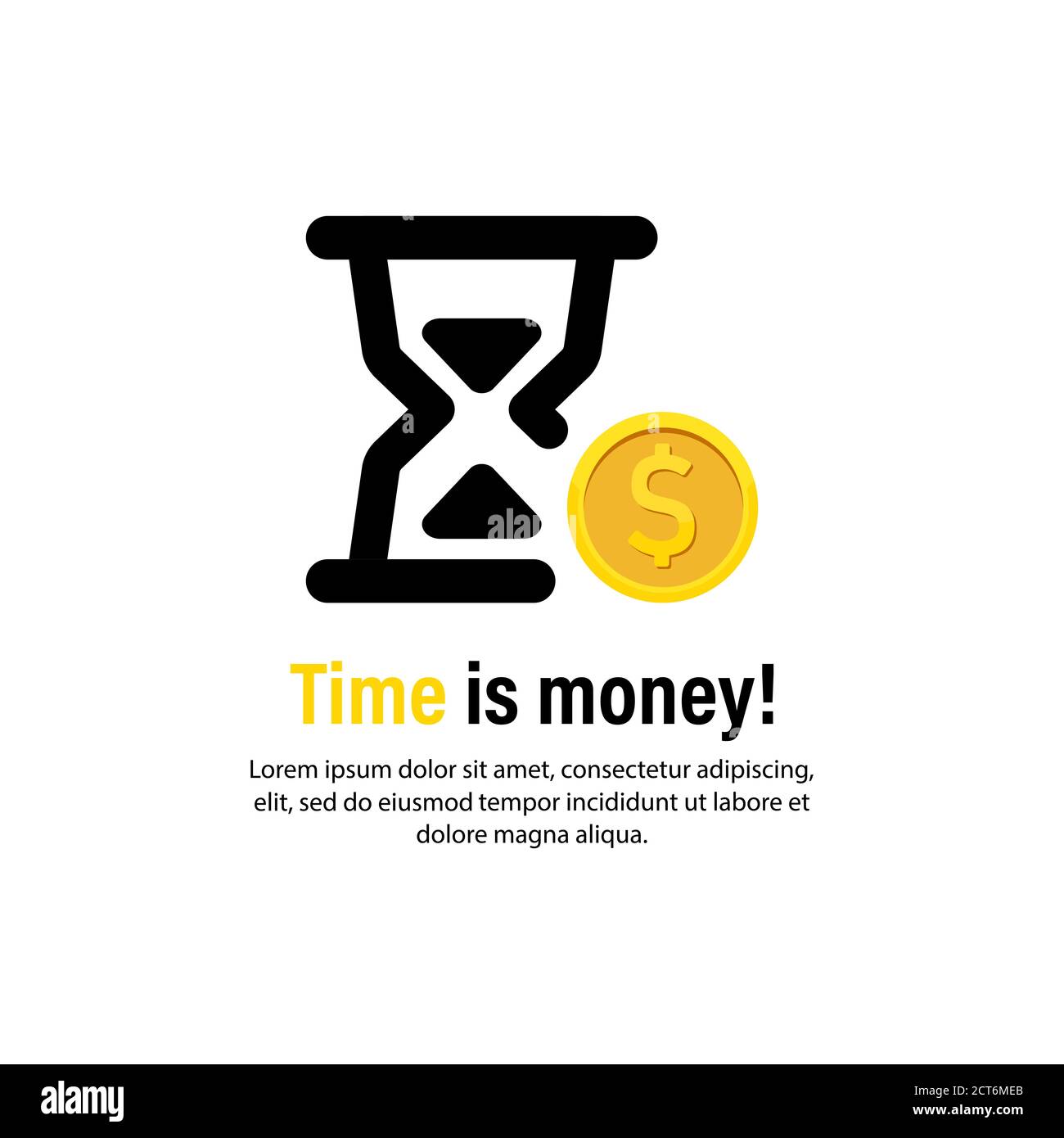 Time is money icon. Bussiness concept. Vector on isolated white