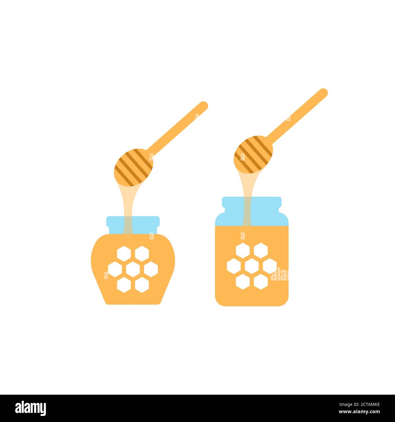 Honey jar flat icon isolated on white background. Stock Vector