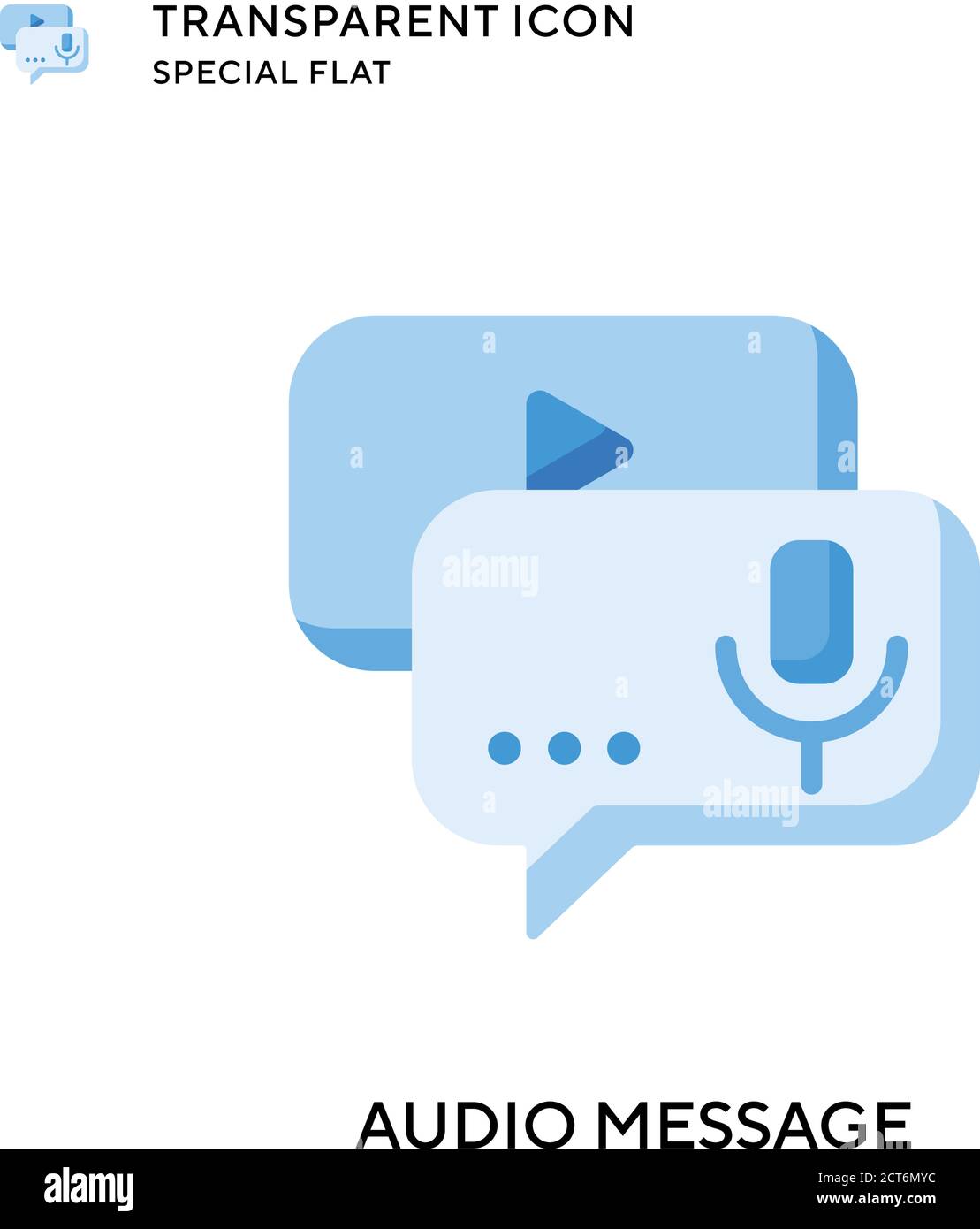 Audio message vector icon. Flat style illustration. EPS 10 vector. Stock Vector
