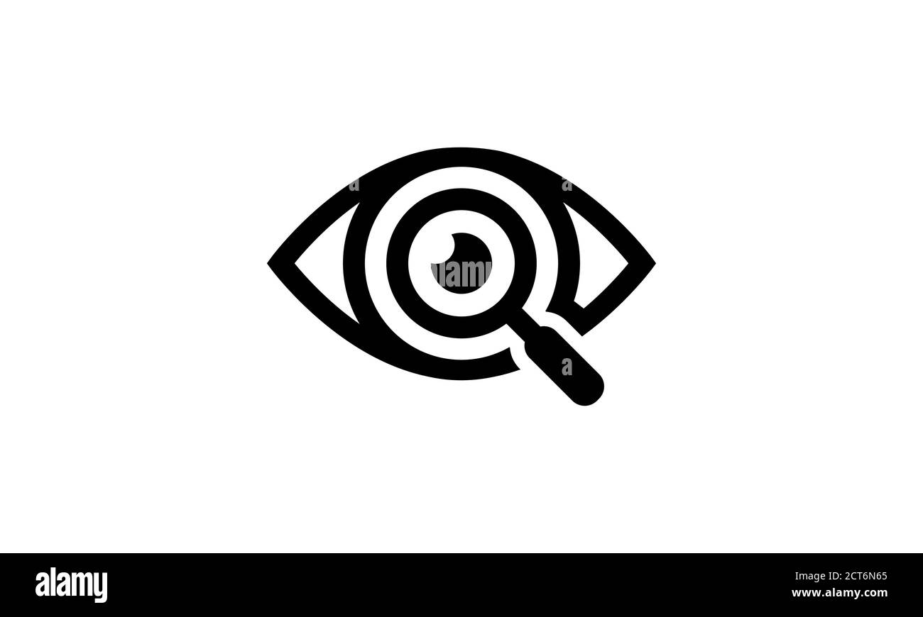 Search vision icon in black. Eyes with dandruff. Vector on isolated ...