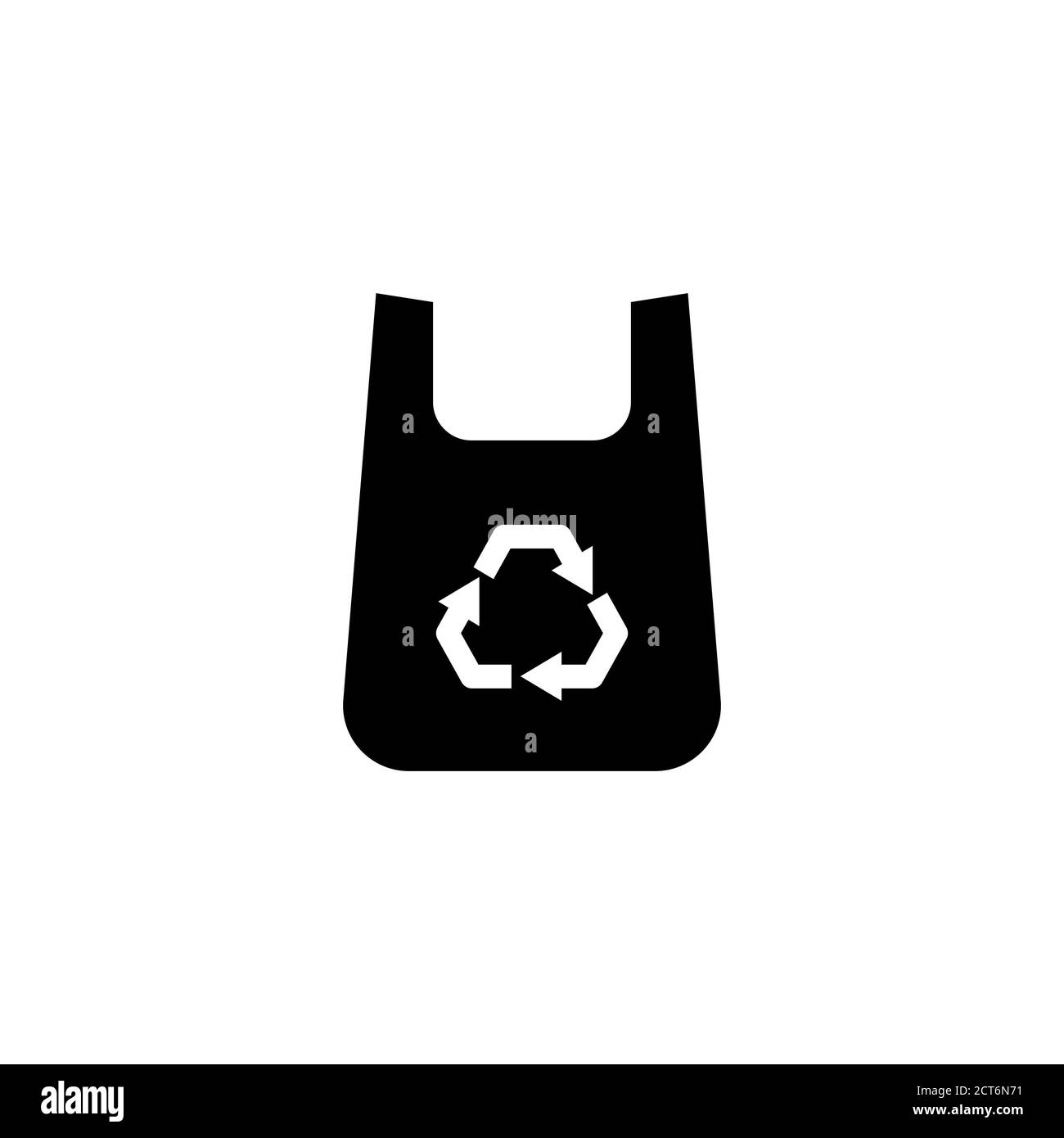Plastic bag with a recycling sign icon. Ecology concept. Environment ...