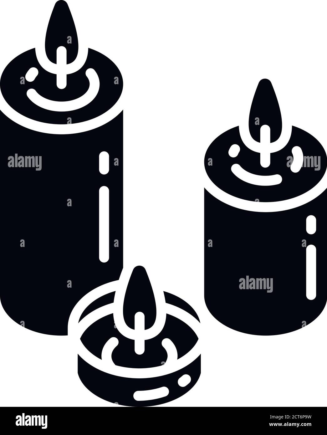 Candlelight black glyph icon Stock Vector