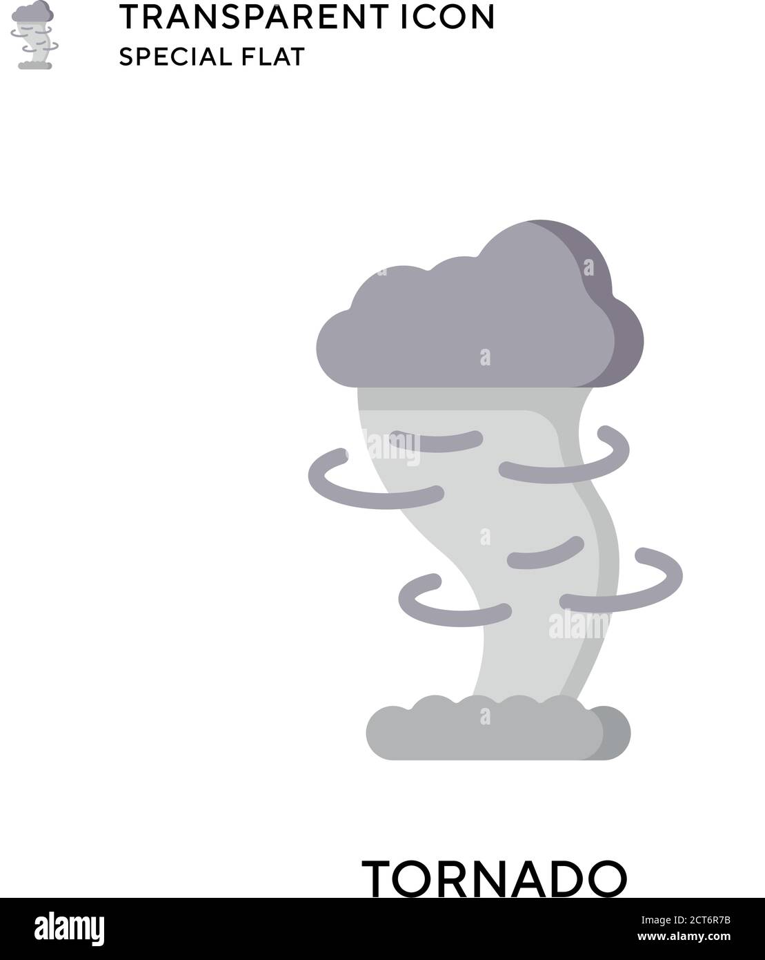 Tornado vector icon. Flat style illustration. EPS 10 vector. Stock Vector