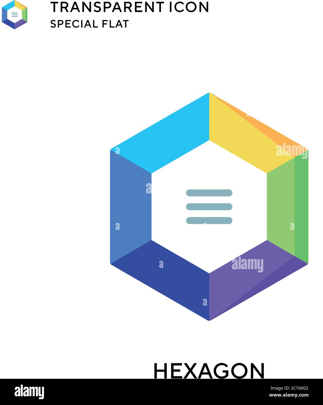 Hexagon vector icon. Flat style illustration. EPS 10 vector. Stock Vector