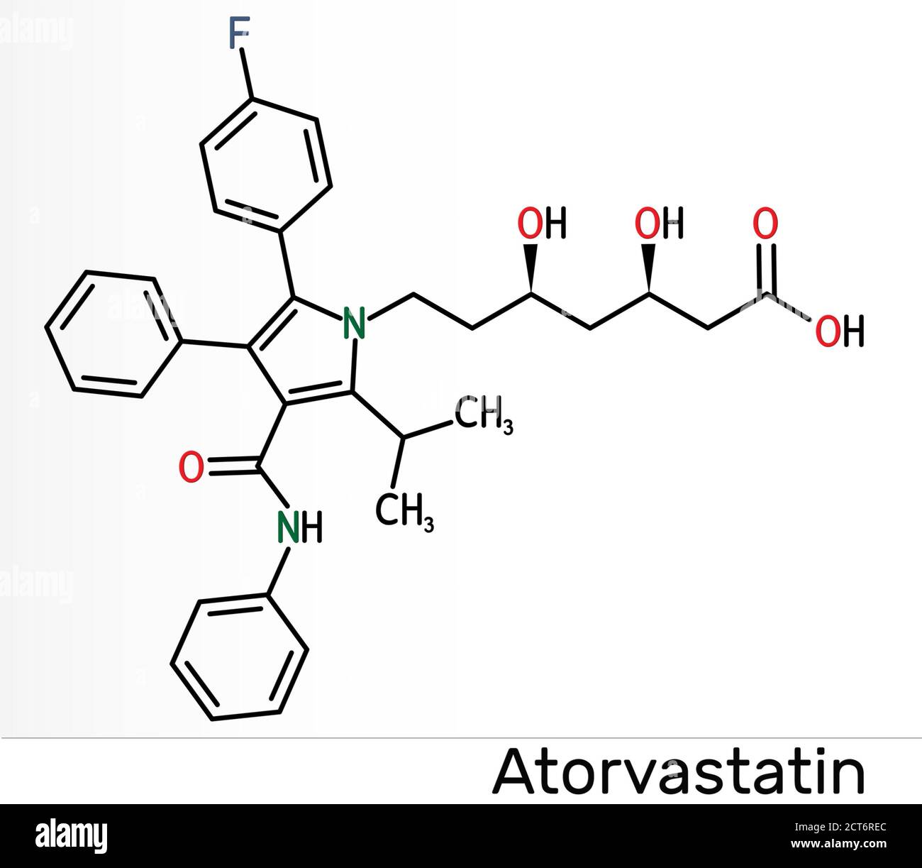 Atorvastatin, statin molecule. It is used for lowering blood
