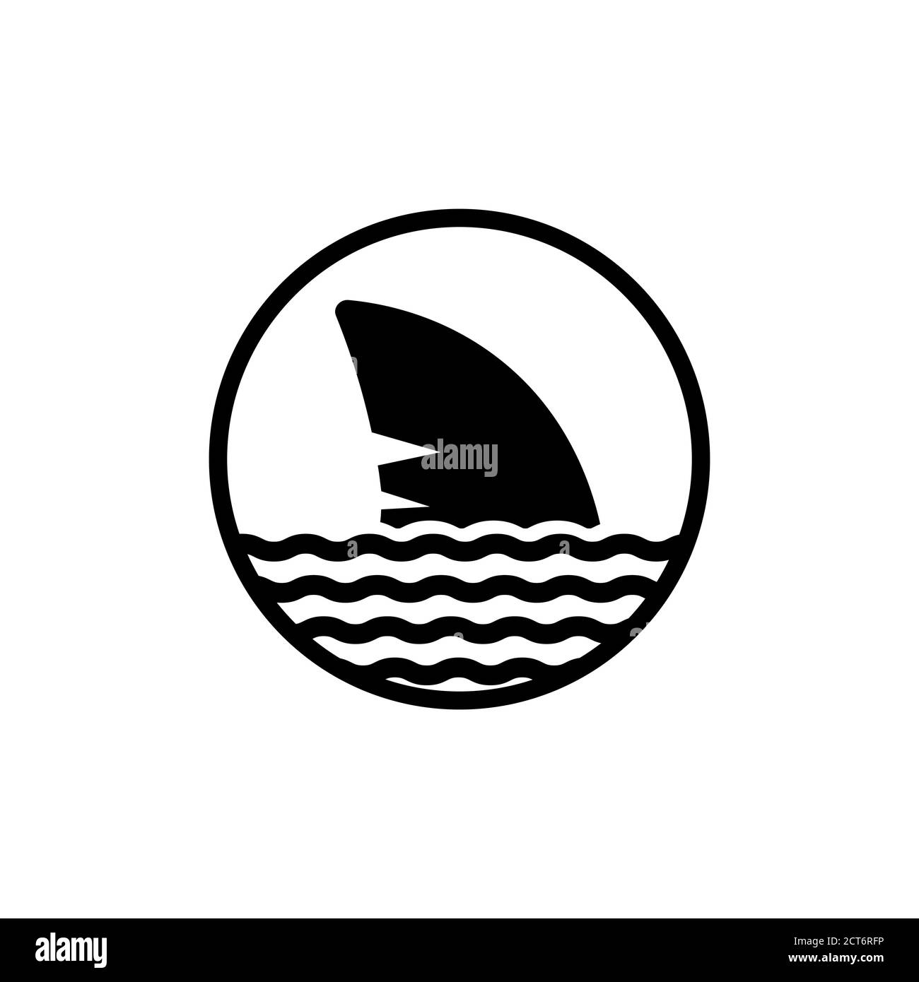 Shark fin icon. Vector on isolated white background. EPS 10. Stock Vector