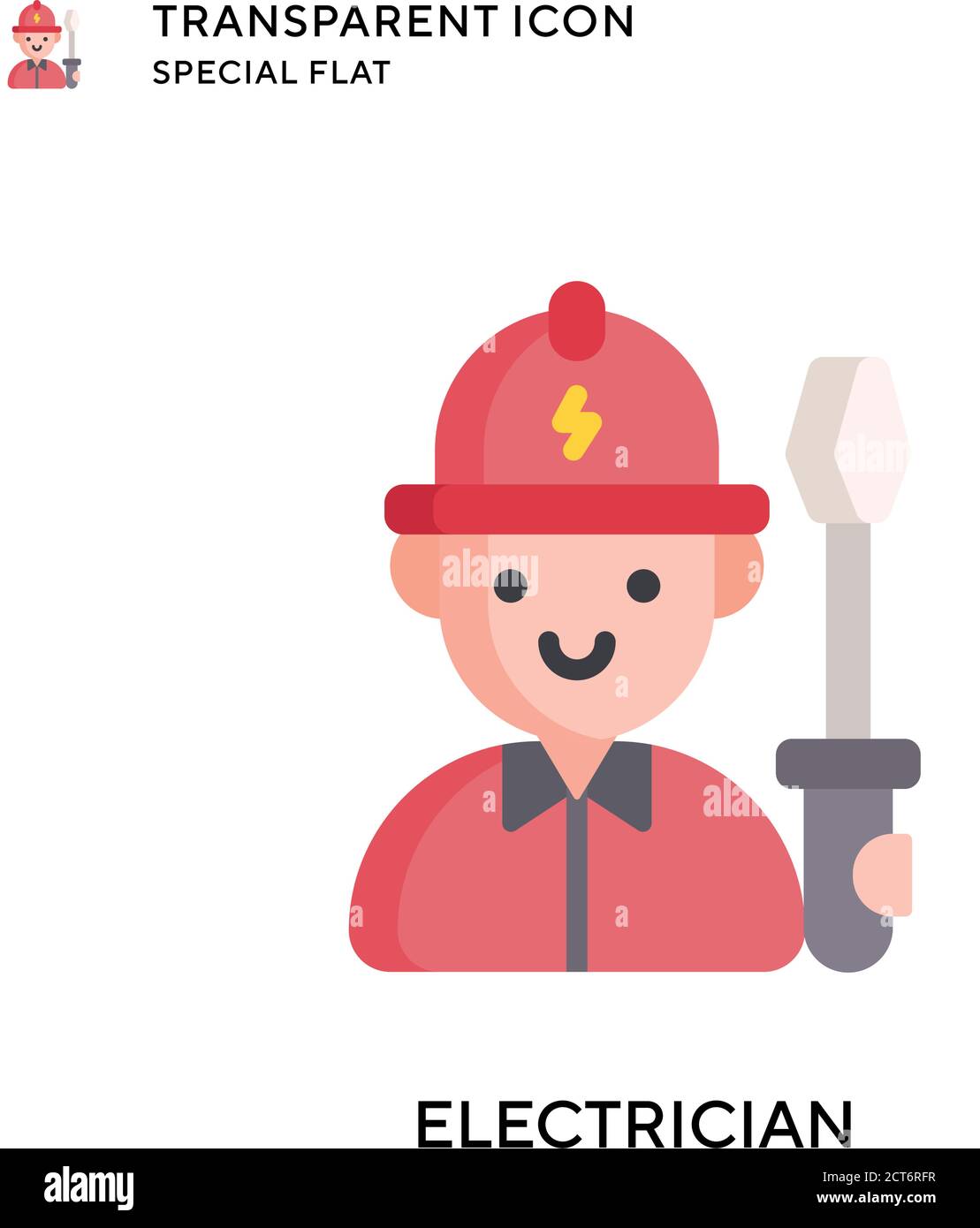 Electrician vector icon. Flat style illustration. EPS 10 vector. Stock Vector