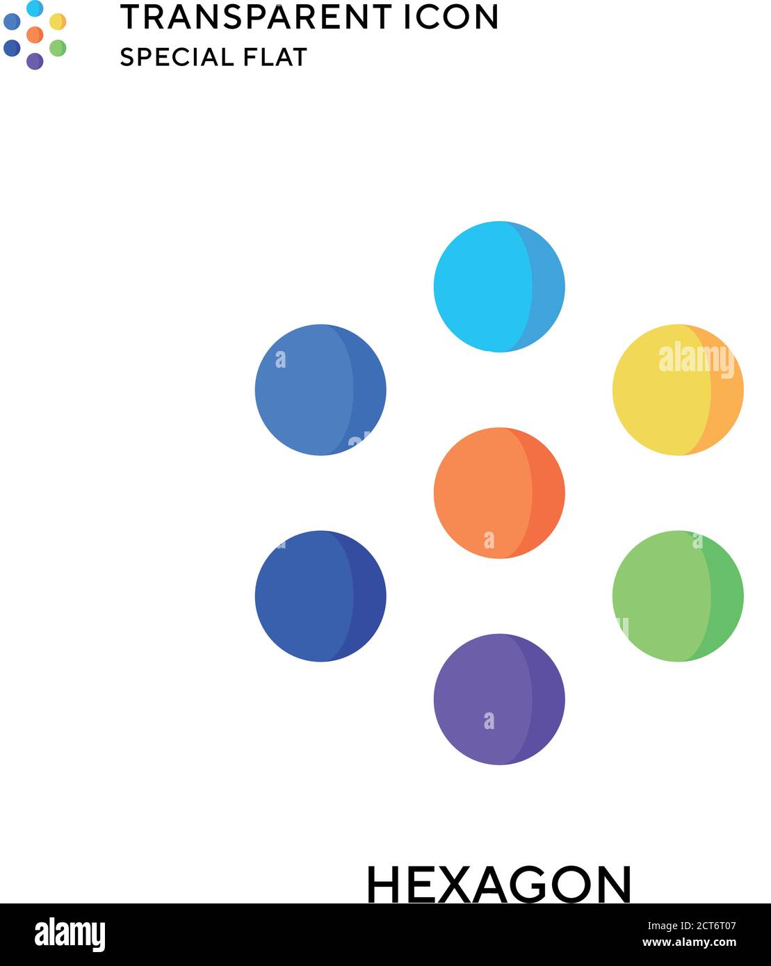 Hexagon vector icon. Flat style illustration. EPS 10 vector. Stock Vector