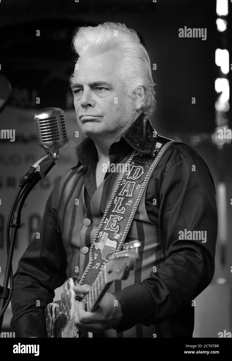Dale Watson, an American countr /Texas country singer, guitarist and songwriter, performs in Santa Fe, New Mexico. Stock Photo