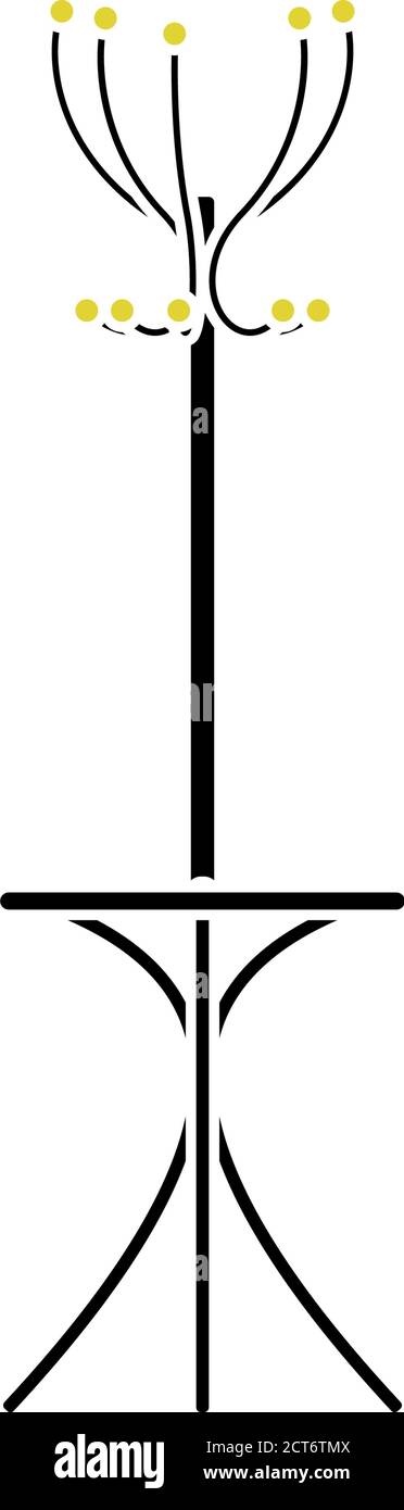 Office Coat Stand Icon. Flat Color Design. Vector Illustration. Stock Vector