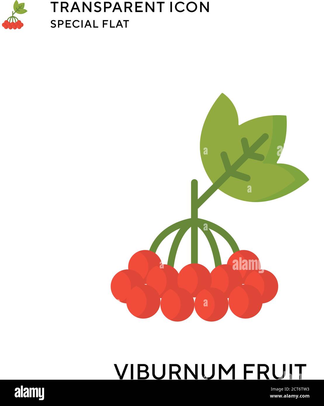 Viburnum fruit vector icon. Flat style illustration. EPS 10 vector. Stock Vector