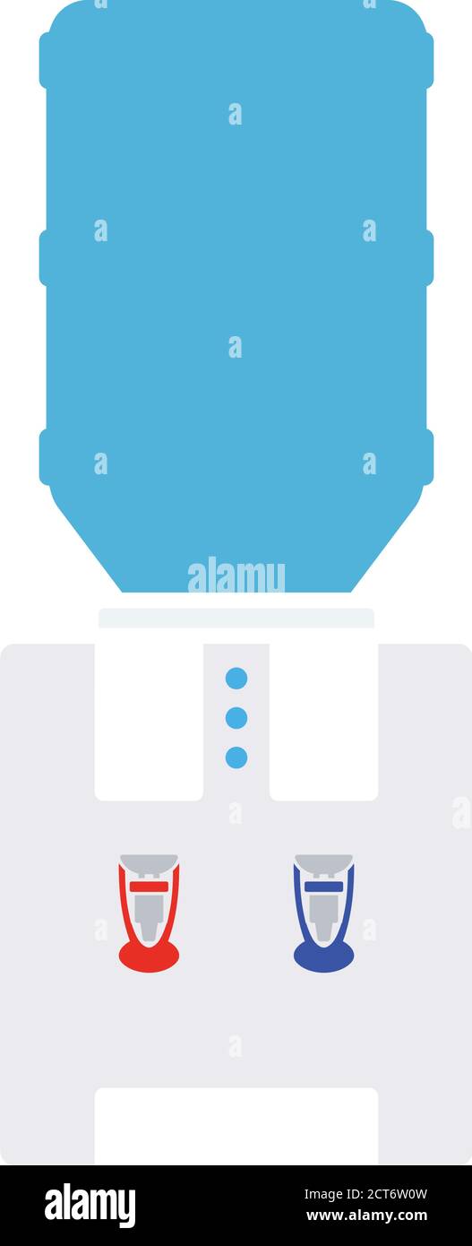 Office Water Cooler Icon. Flat Color Design. Vector Illustration. Stock Vector