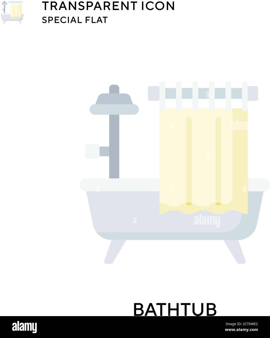 Bathtub vector icon. Flat style illustration. EPS 10 vector Stock ...