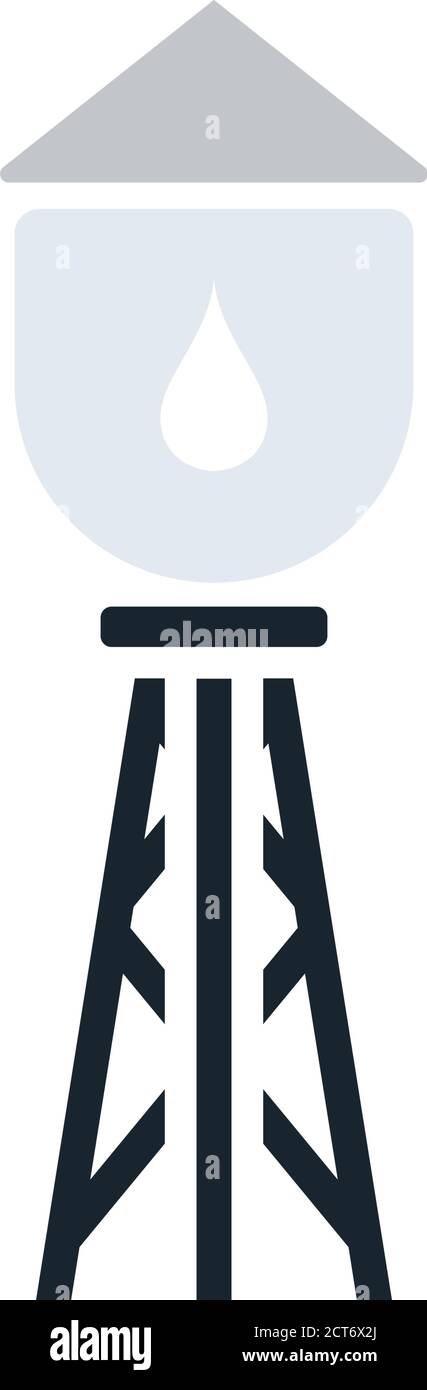 Water Tower Icon. Flat Color Design. Vector Illustration Stock Vector ...