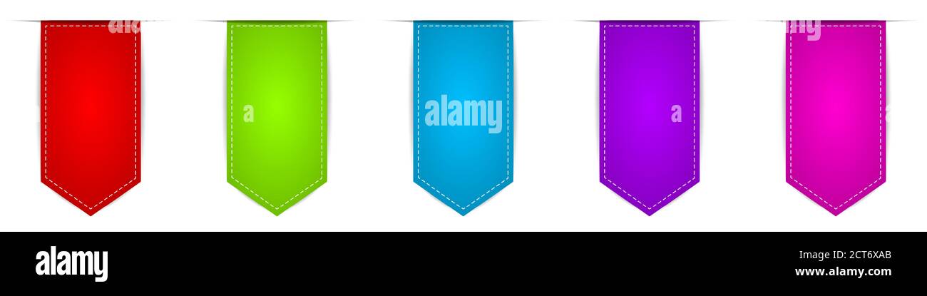 Set of ribbons. Hanging ribbons isolated. Vector illustration. Colorful ...