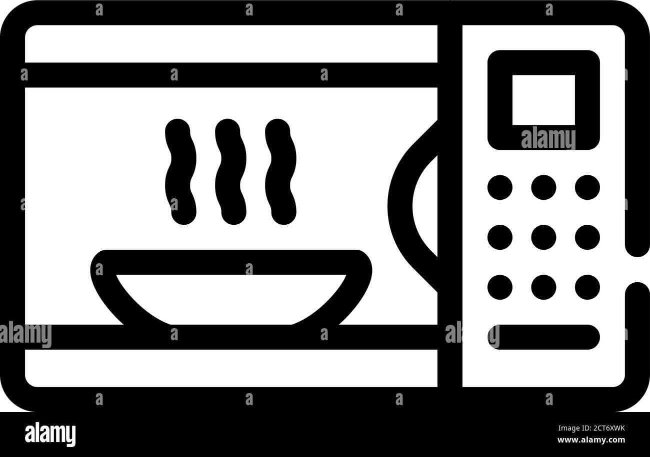 microwave oven line icon vector symbol illustration Stock Vector Image ...