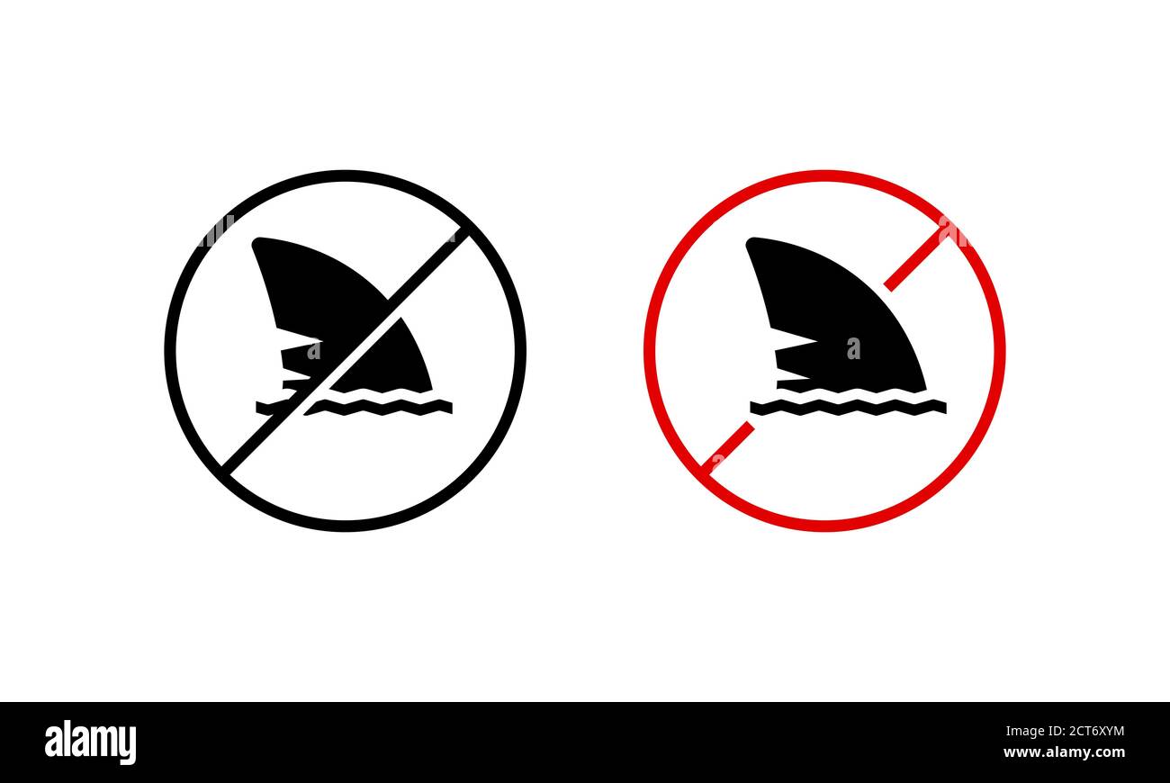 Shark fin icon. No swimming. Dangerous. Take care concept. Vector on isolated white background. EPS 10. Stock Vector