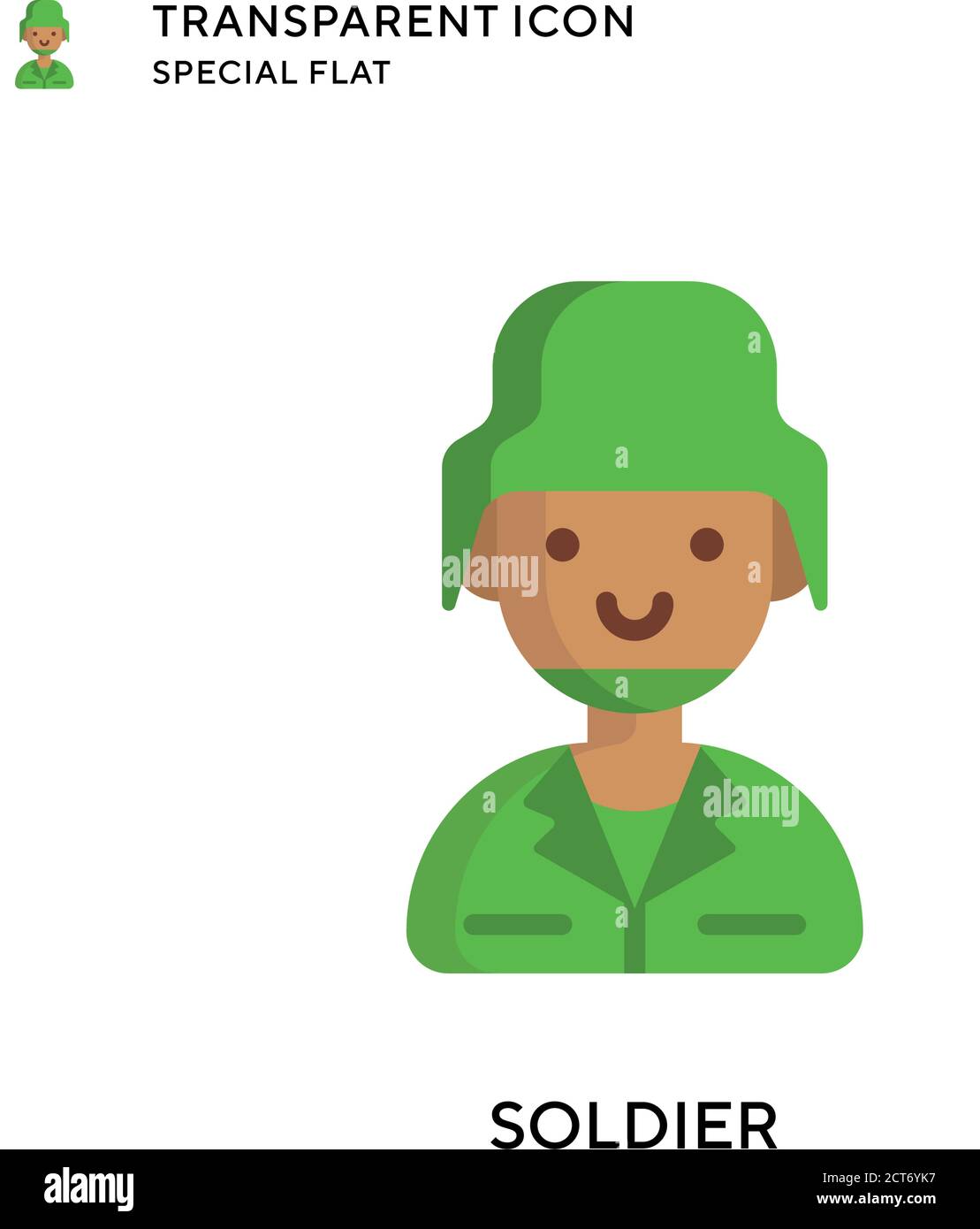 Soldier vector icon. Flat style illustration. EPS 10 vector. Stock Vector