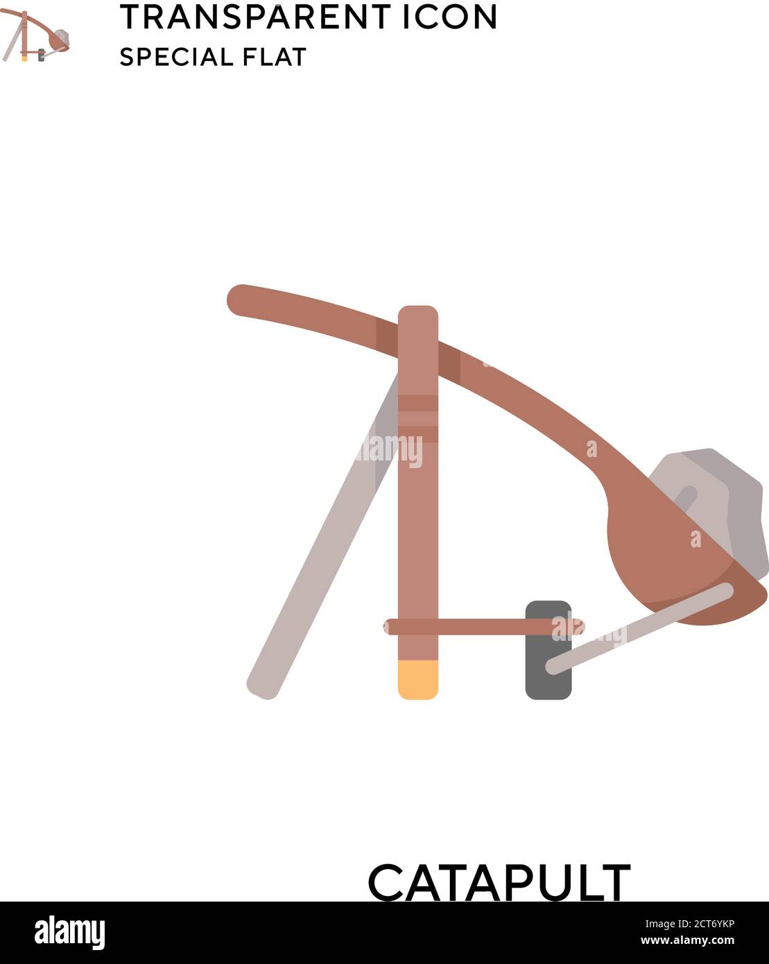 Catapult vector icon. Flat style illustration. EPS 10 vector. Stock Vector