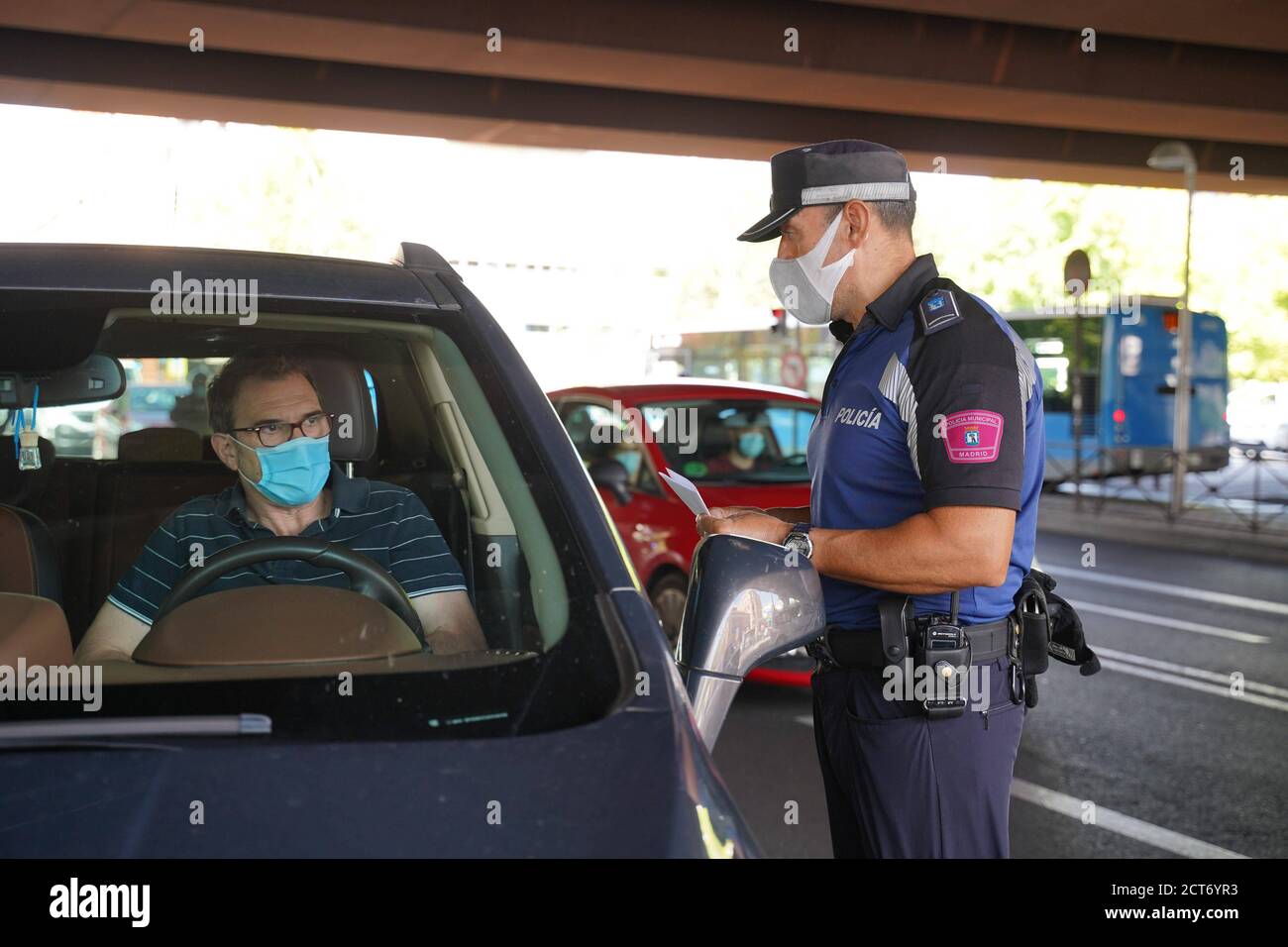 Madrid, Spain. 21st Sep, 2020. Madrid, Spain; 21/09/2020.- Madrid today begins the restrictions for Covid in 37 areas with police controls, reduced capacity and early closings. David/Cordon Press Credit: CORDON PRESS/Alamy Live News Stock Photo