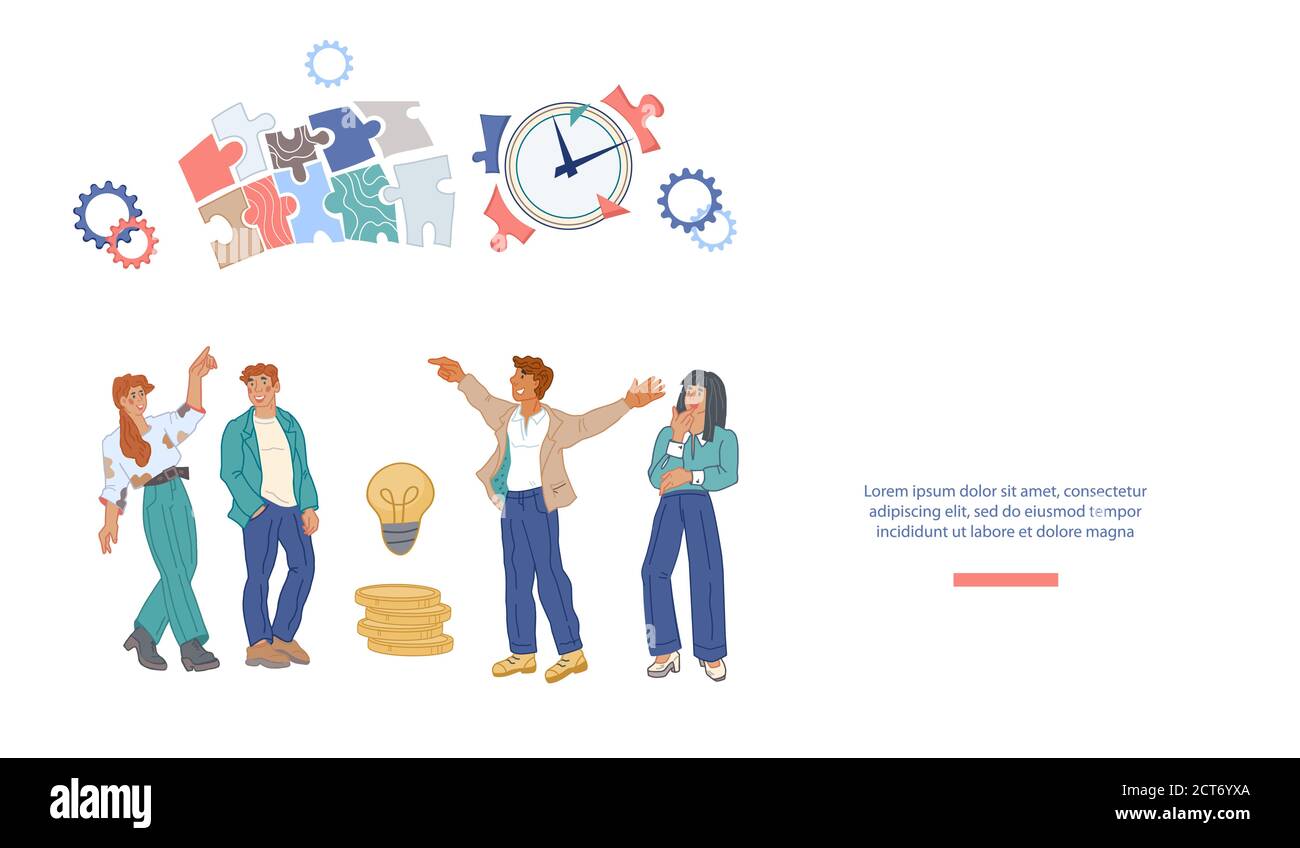 Business meeting and working issues discussion website banner template