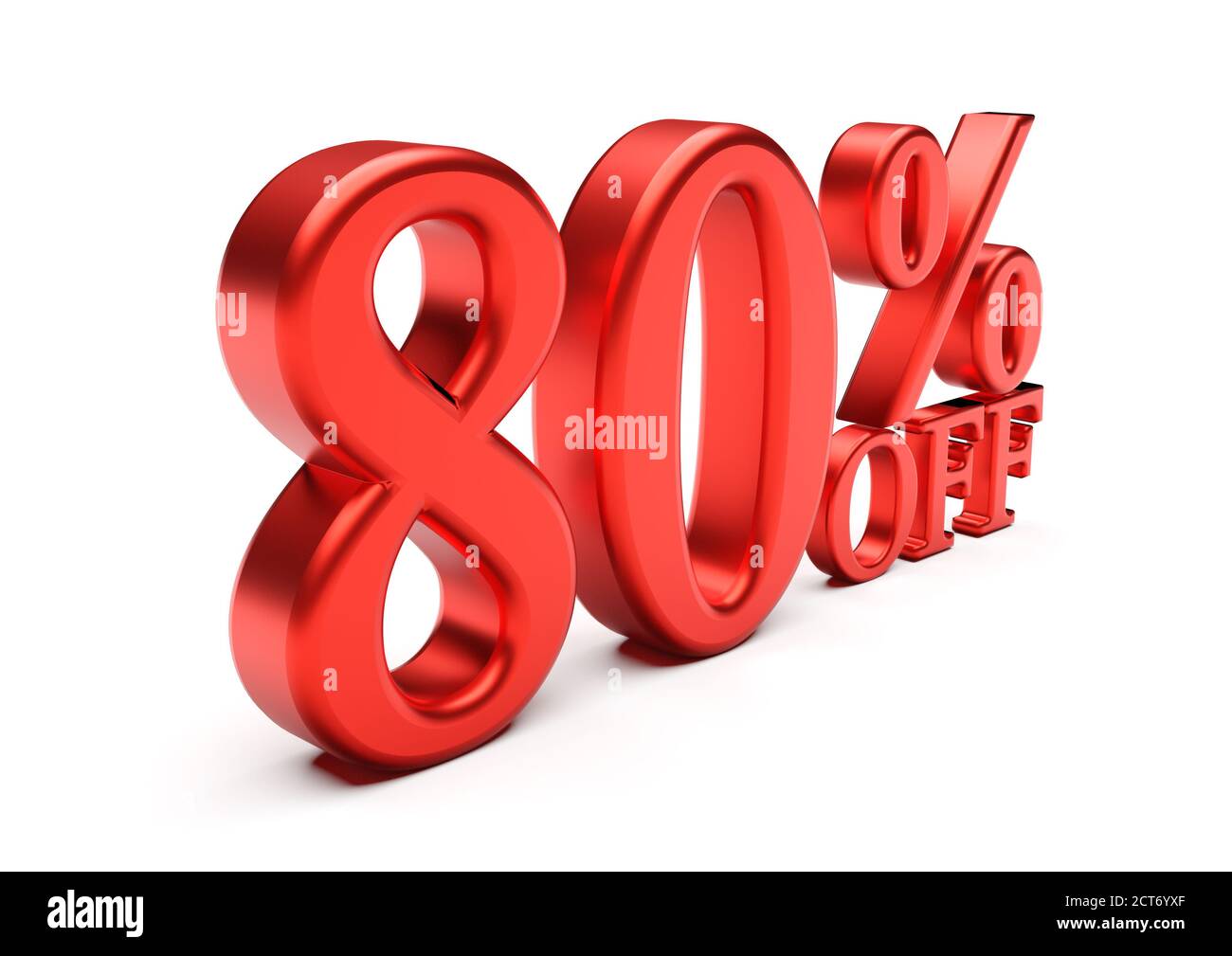 3d words 80 percent isolated on white. 3d rendering Stock Photo