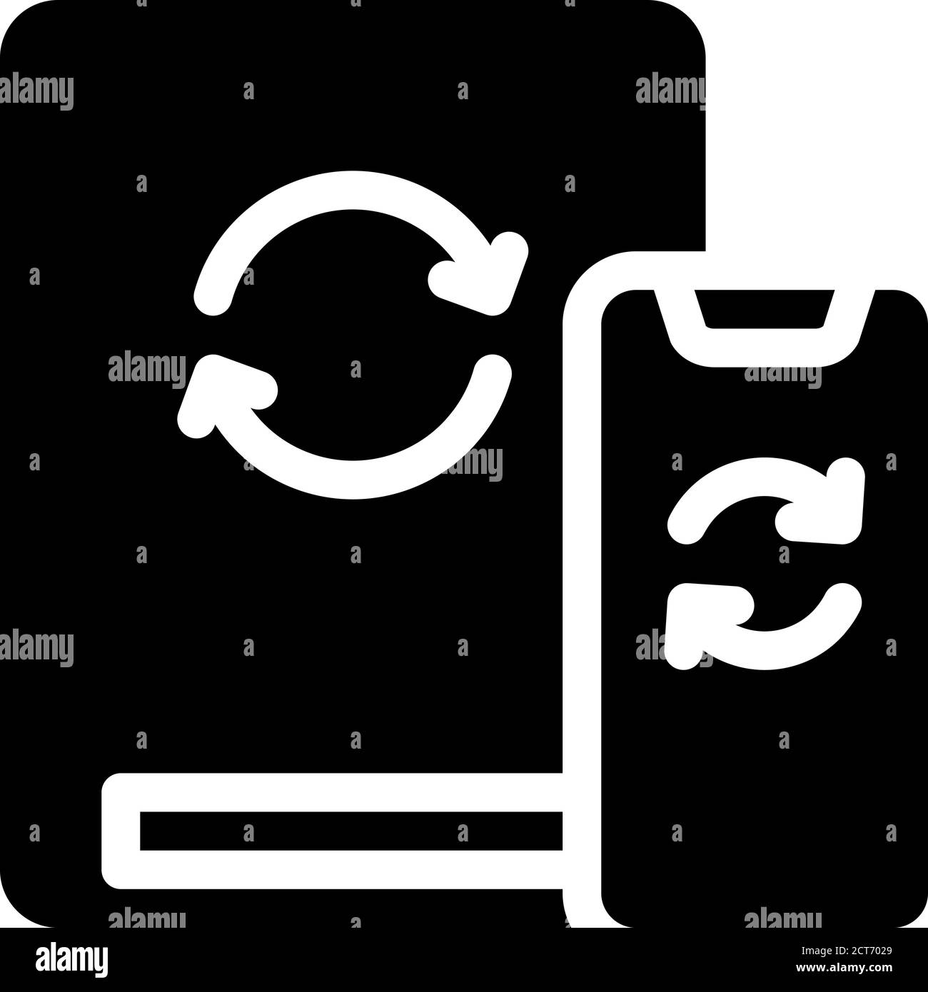 cloud synchronization with phone glyph icon vector illustration Stock ...