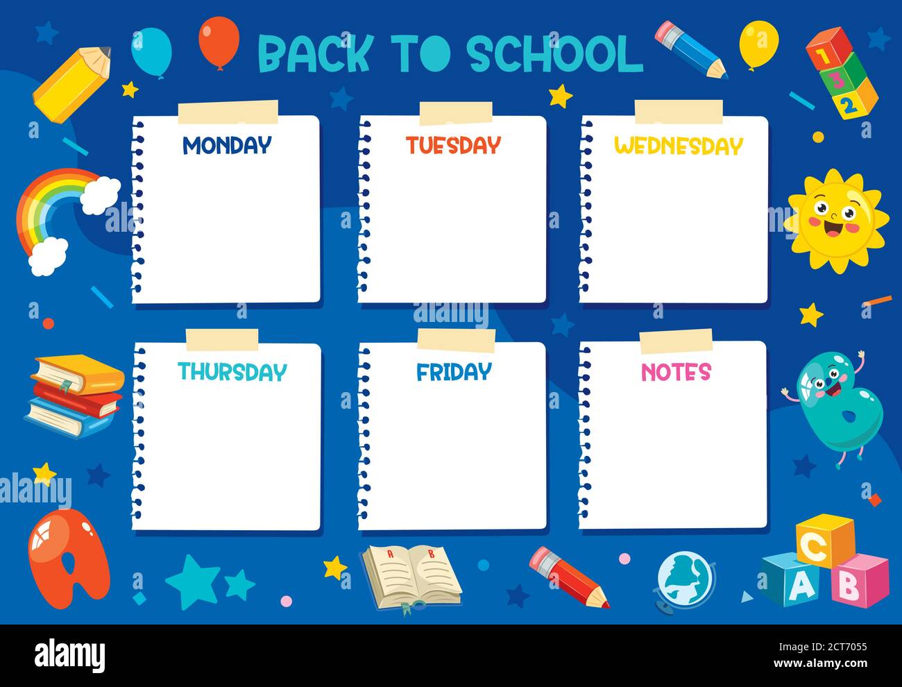Daily and weekly planner for children stock vector image art alamy