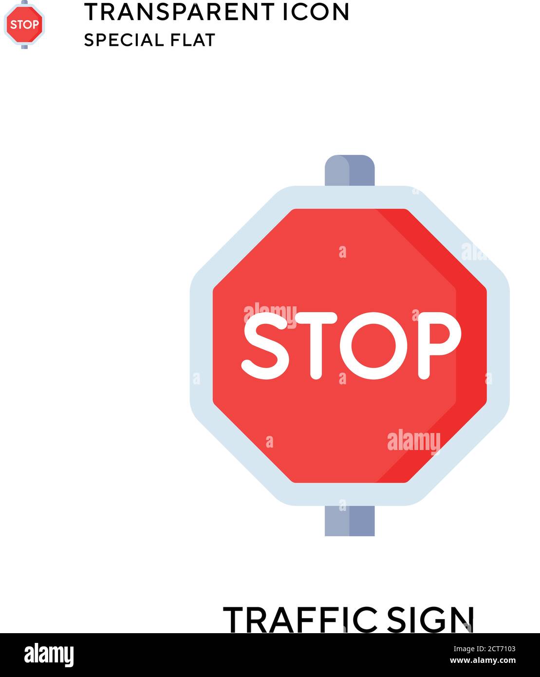 Traffic sign vector icon. Flat style illustration. EPS 10 vector Stock ...