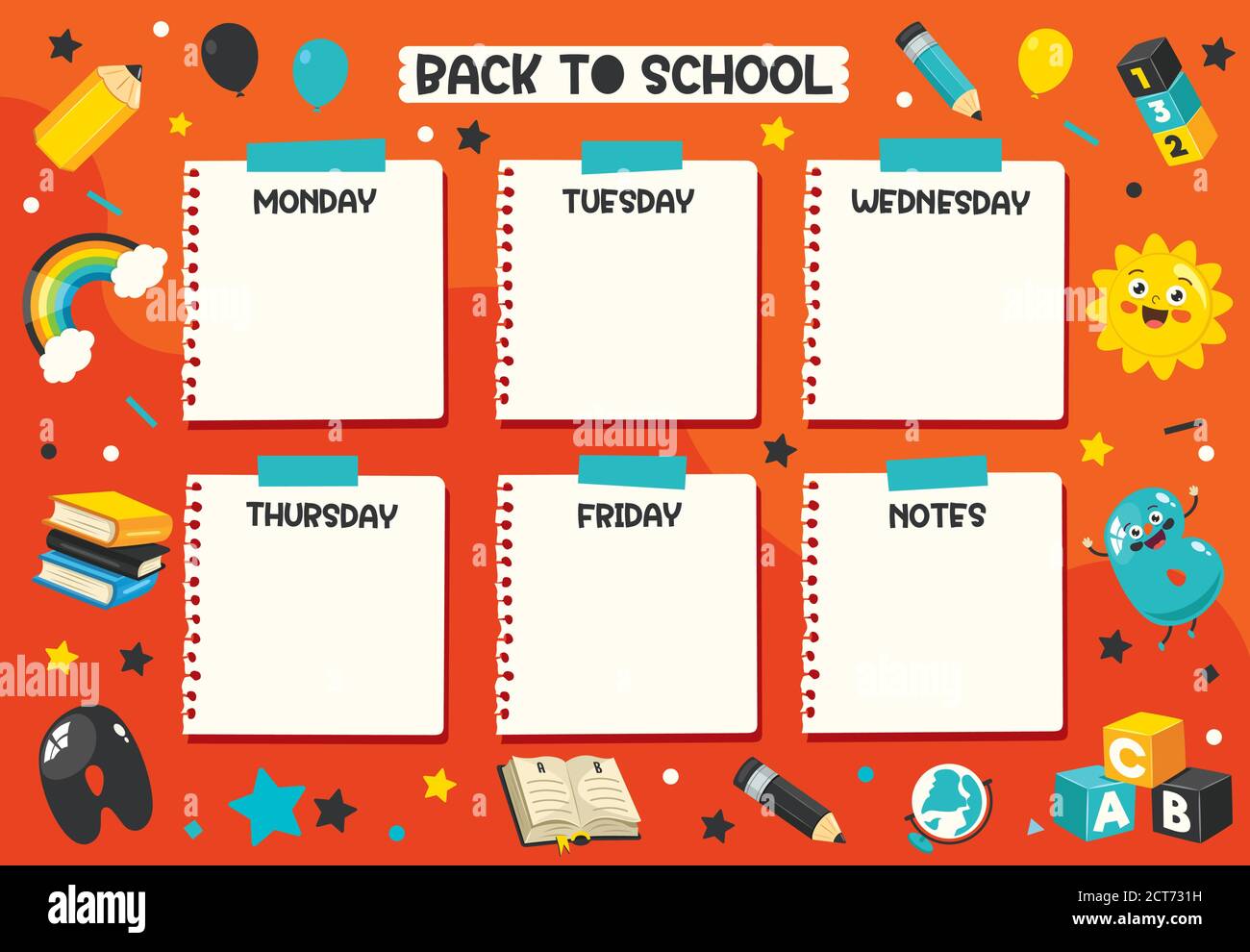 Daily and weekly planner for children stock vector image art alamy