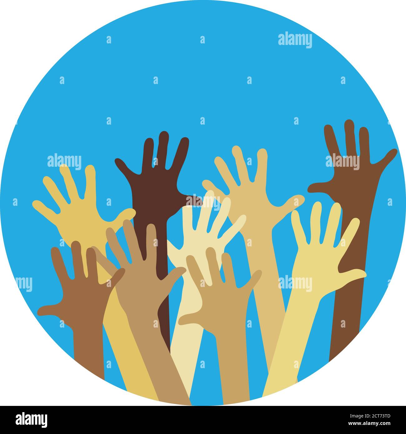 Hands different colors raised hires stock photography and images Alamy