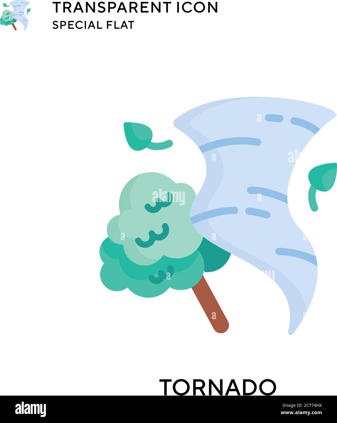 Tornado vector icon. Flat style illustration. EPS 10 vector. Stock Vector