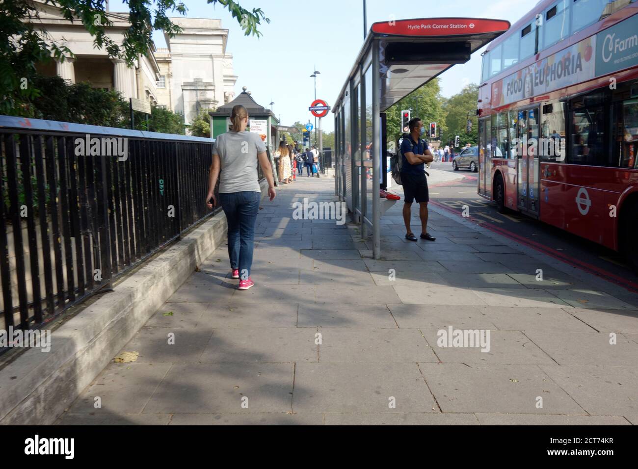 Hyde Park Corner tube station Stock Photo Alamy
