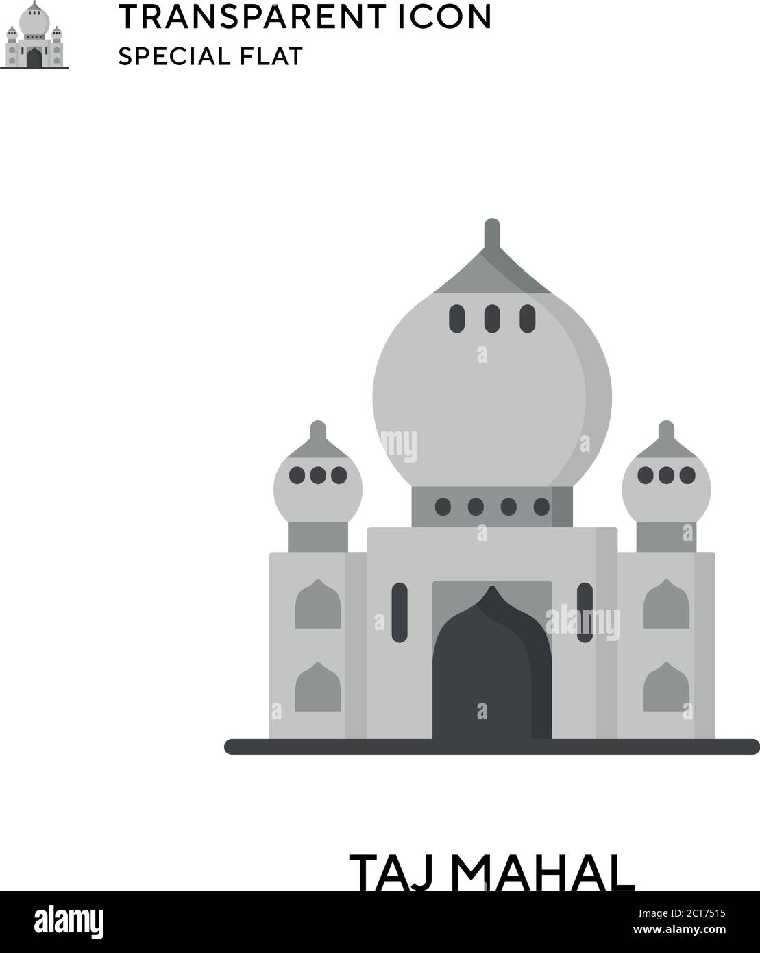 Taj mahal vector icon. Flat style illustration. EPS 10 vector. Stock Vector