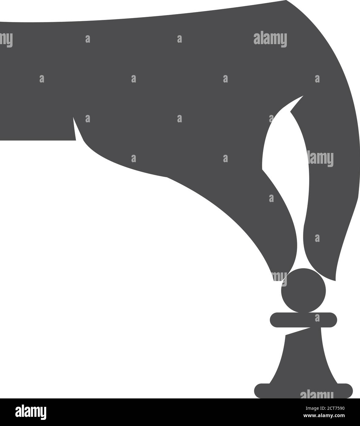 Hand holding chess pawn icon in black and white. Vector illustration ...