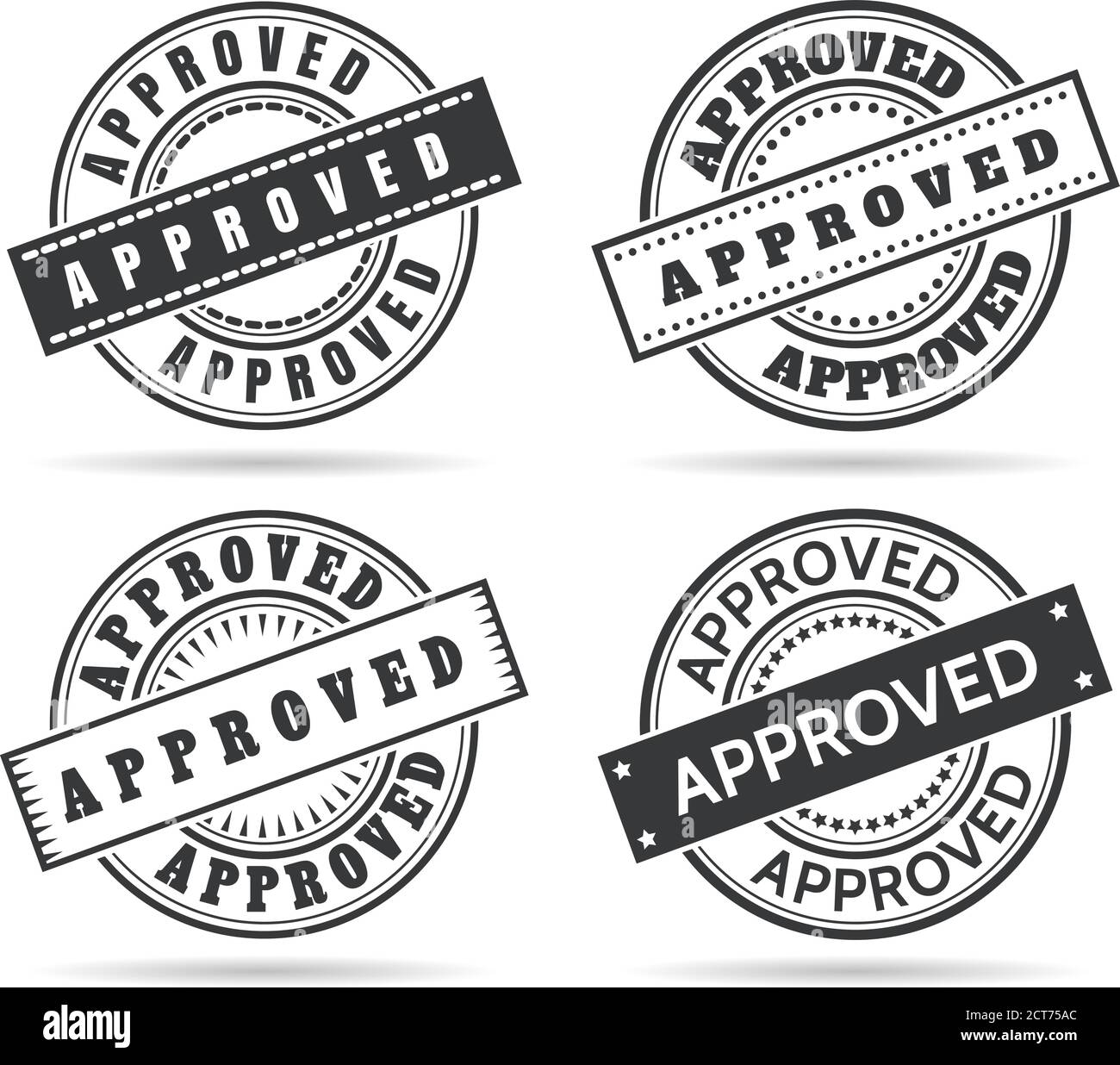 Approve circle seal templates Stock Vector
