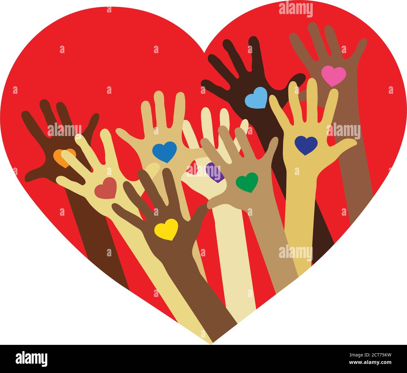 Different colors of hands Stock Vector Images - Alamy