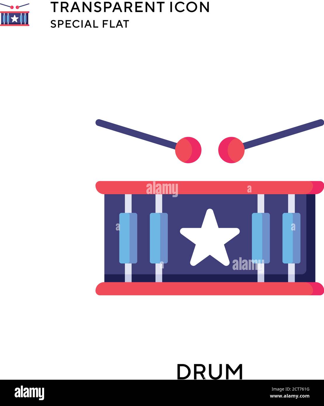 Drum vector icon. Flat style illustration. EPS 10 vector Stock Vector ...